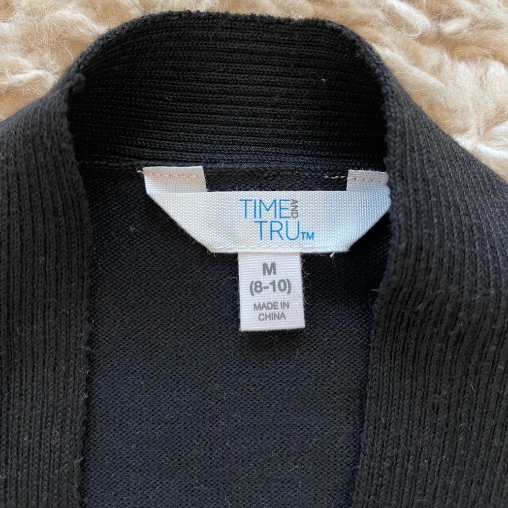 🎯 3 for $15 🎯Time and Tru Black cardigan sweater Women’s size medium - Picture 2 of 3